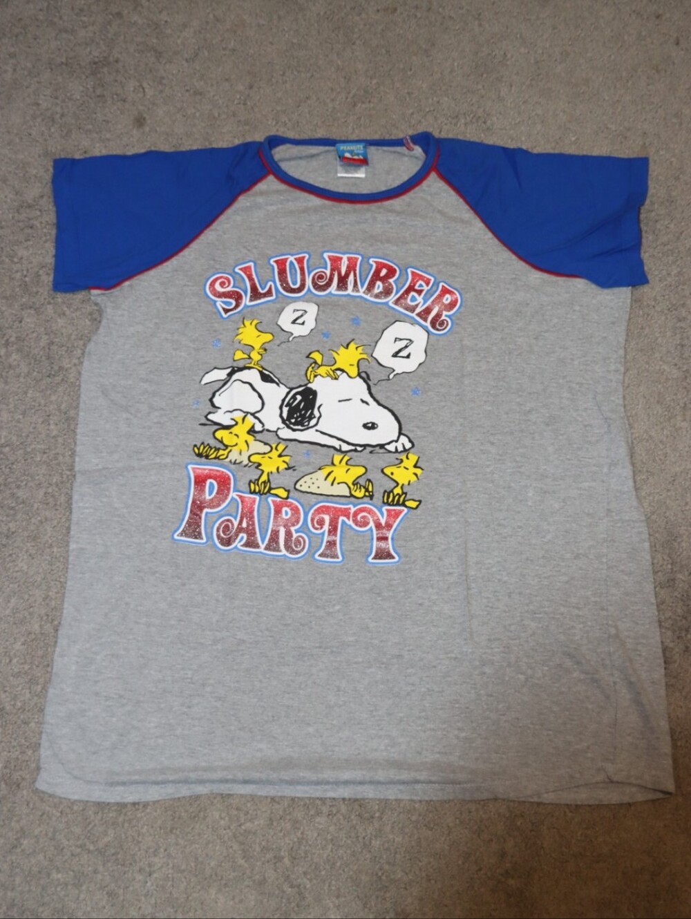 Peanuts Slumber Party Raglan Tee - Womens XL